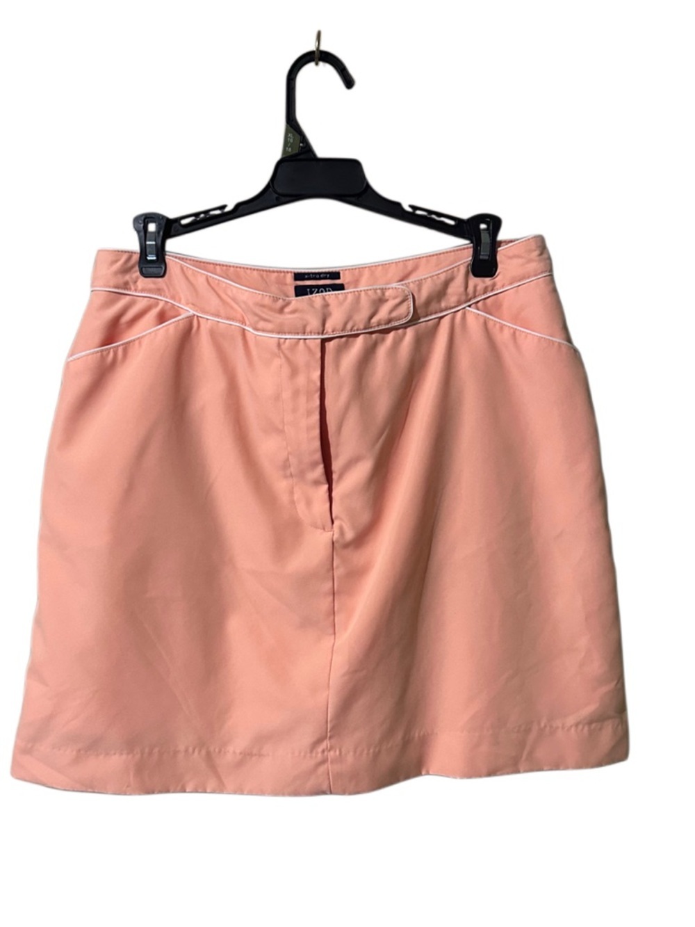 IZOD Women's 10 Peach X-TRA DRY Golf Skort Skirt Shorts White Piping